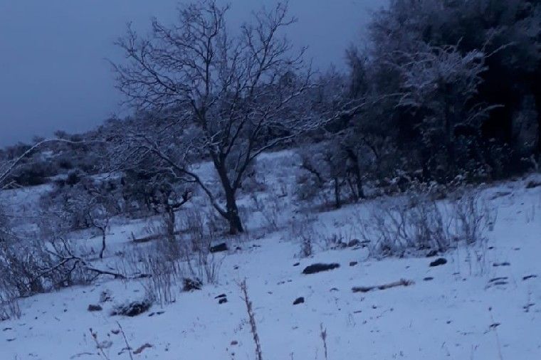 Nieve en El Portezuelo, cerca de Luyaba.