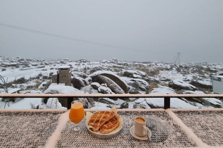 Nieve en el Parador Giulio Cesare.
