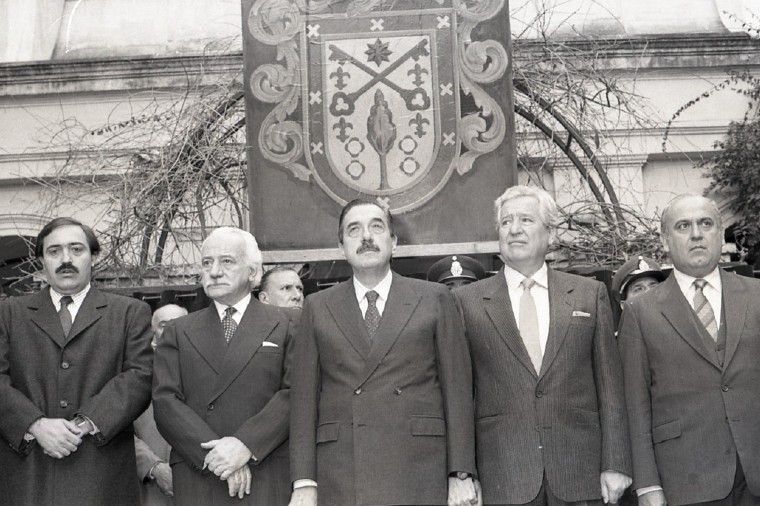 FOTO: Mestre, De la Sota, Negri, Angeloz, Grosso y Balestrini, en 1987.
