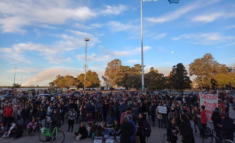 Manifestación en el Monumento por los incendios en las islas del Delta. 