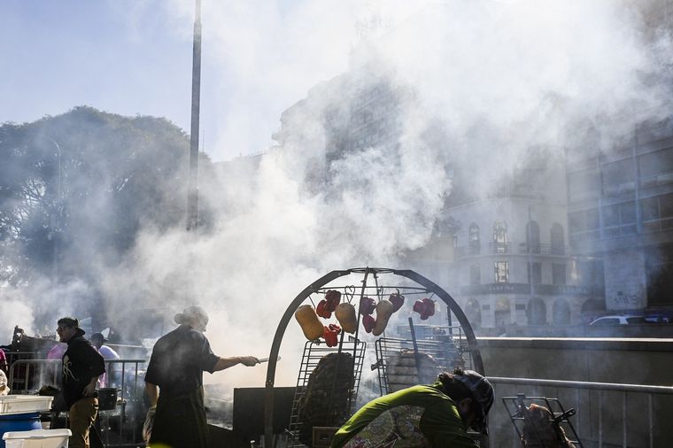 El Campeonato Federal del Asado se hizo en el Obelisco.