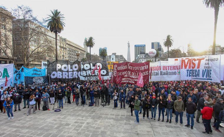 Los movimientos agrupados en Unidad Piquetera se manifestaron contra el Gobierno. 