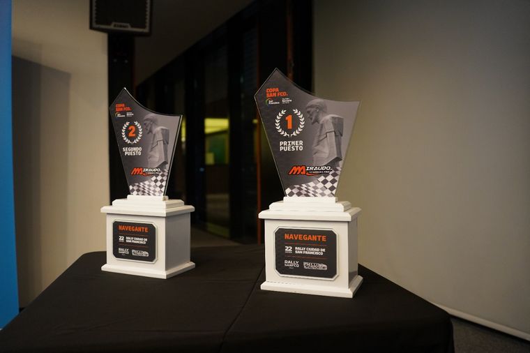 Los trofeso para el Rally de San Francisco.