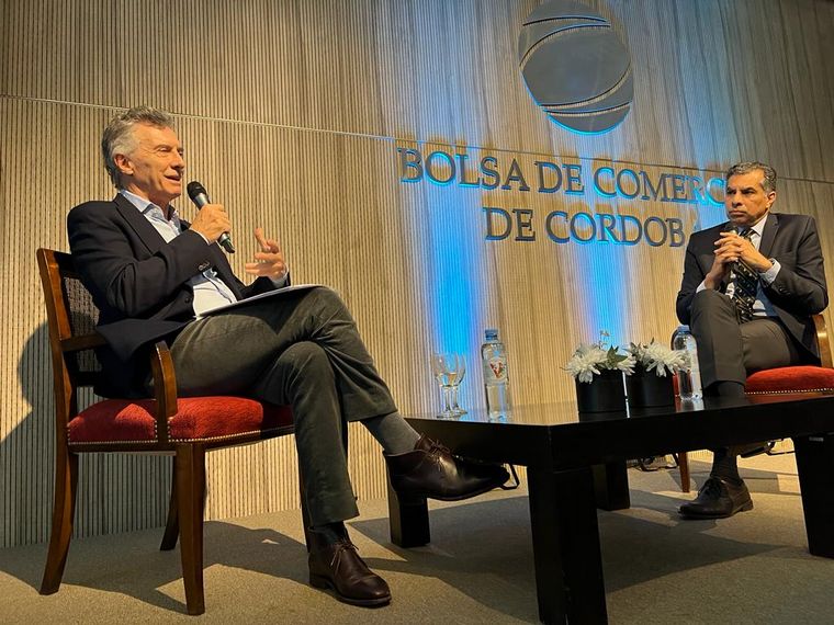 Mauricio Macri, en la Bolsa de Comercio.