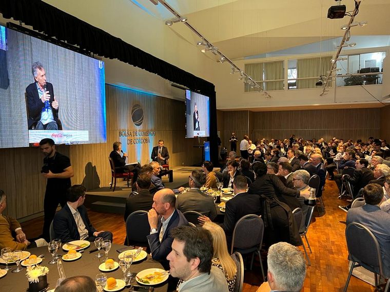 Mauricio Macri, en la Bolsa de Comercio.