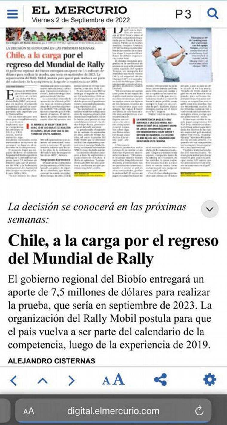 Diario "El Mercurio" de Chile.