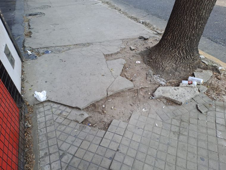 La vereda que provocó el accidente.