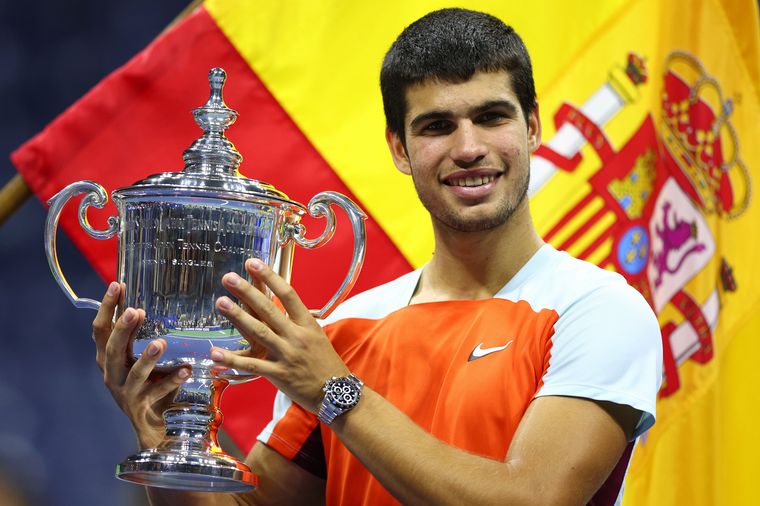 FOTO: Alcaraz, histórico: le ganó a Ruud, es campeón del Us Open y el número uno más joven.
