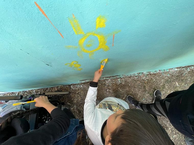 Intervención artística por el aniversario del Instituto Helen Keller