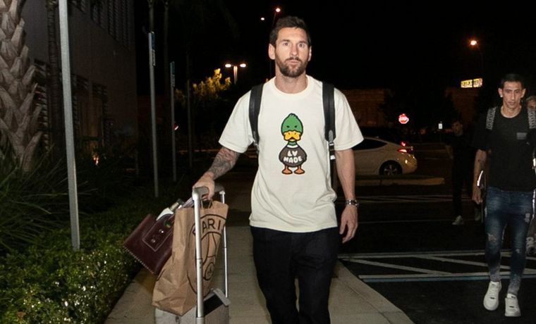Lionel Messi arribó a la concentración argentina en Miami.