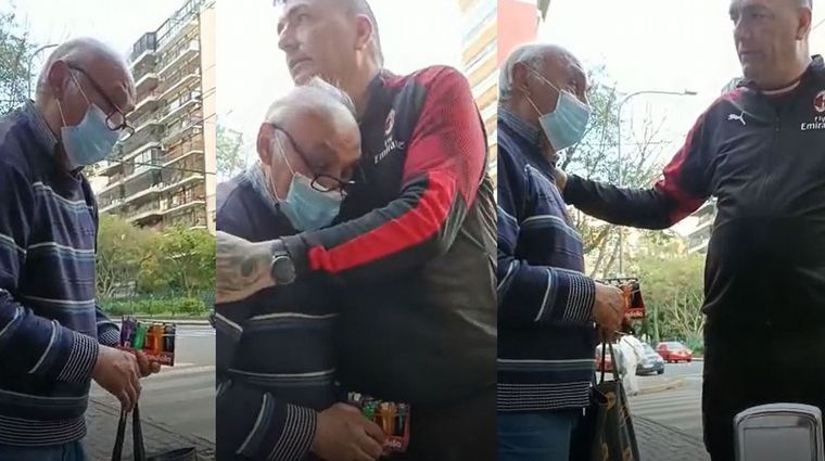 FOTO: Un jubilado se quebró en la calle mientras vendía productos para sobrevivir