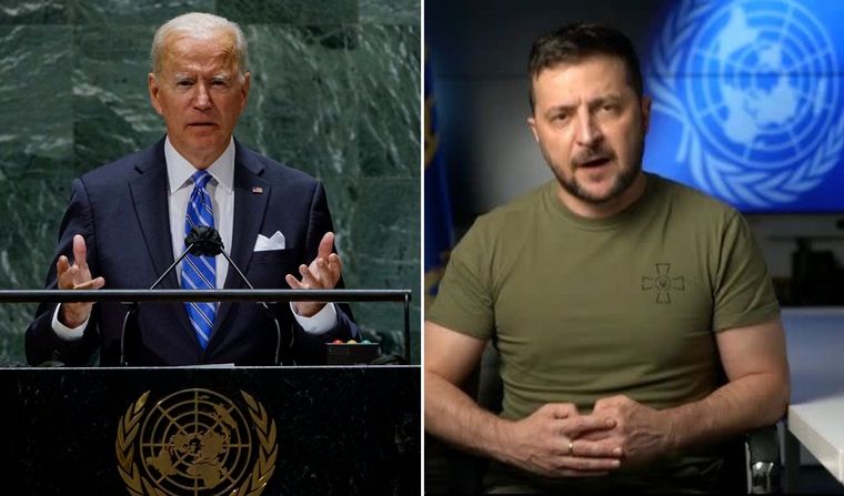 Los mandatarios de Estados Unidos y Ucrania reiteraron sus críticas a Putin. 