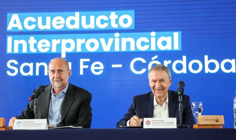 Perotti y Schiaretti llamaron a licitación para el Acueducto Interprovincial. 