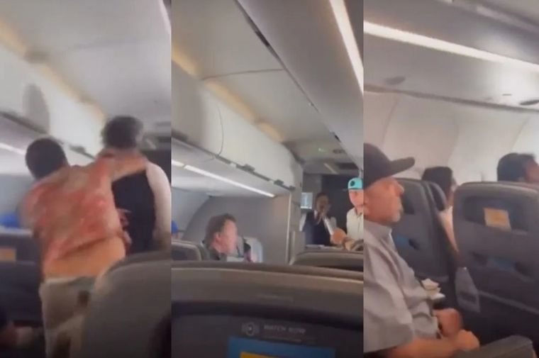 FOTO: Brutal agresión de un pasajero a un comandante de American Airlines.