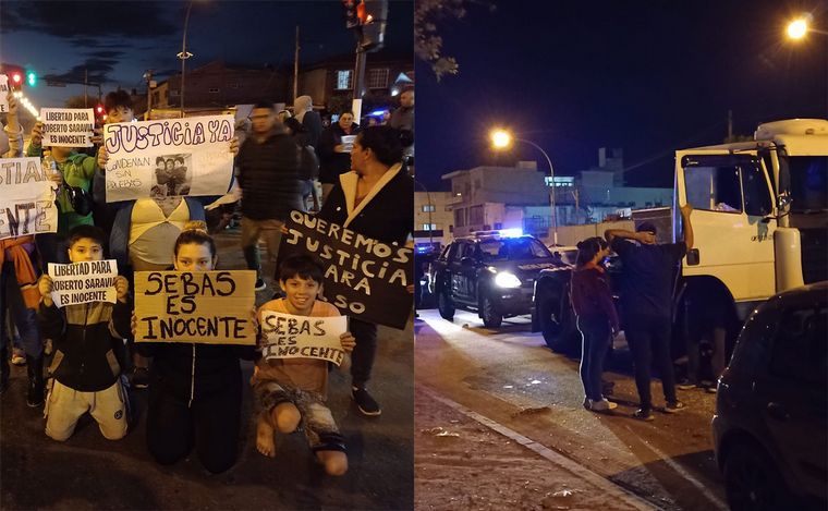 Tensión en una protesta por jóvenes detenidos: hubo incidentes con un camionero. 