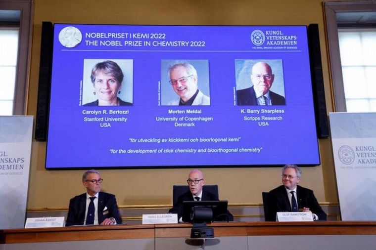 Tres científicos comparten el premio Nobel de Química 2022