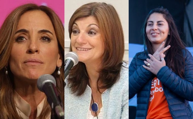 Victoria Tolosa Paz, Kelly Olmos y Ayelén Mazzina.