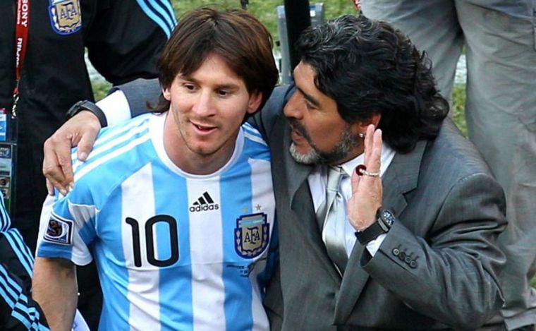 FOTO: Lionel Messi y Diego Maradona. (Foto: AS)