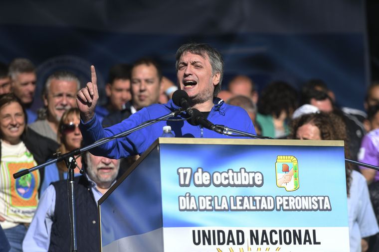 FOTO: Máximo Kirchner encabezó uno de los actos por el Día de la Lealtad.