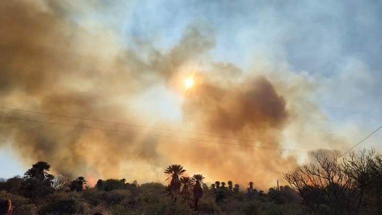 Dos aviones hidrantes trabajaron en el combate al incendio en Salsacate.