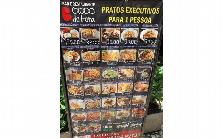 Cuánto sale la comida y la bebida en Ipanema, Brasil.