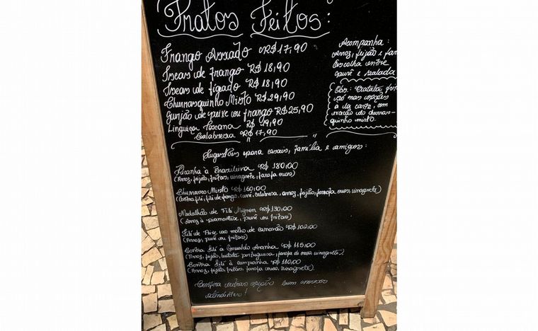 Cuánto sale la comida y la bebida en Ipanema, Brasil.