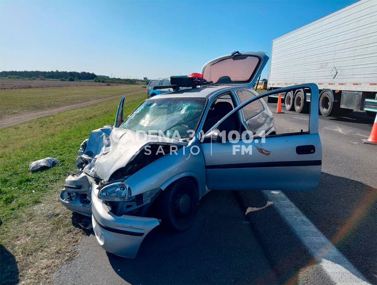 Choque múltiple en la autopista Rosario-Buenos Aires: cuatro heridos. 