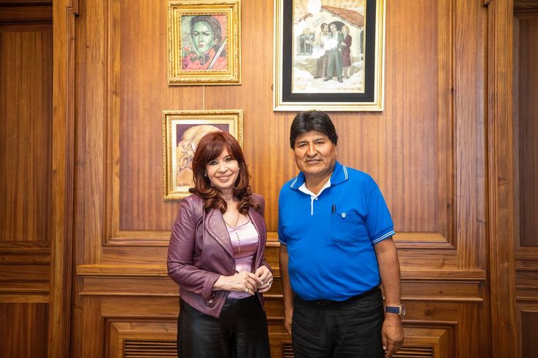 FOTO: Cristina Kirchner recibió a Evo Morales en el Senado.