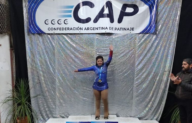 Sol Juncos, es de Almafuerte y salió campeona nacional de patín en su categoría