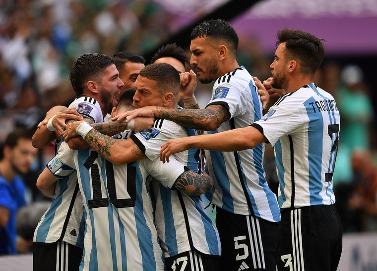 FOTO: Festejo selección Argentina vs Arabia Saudita