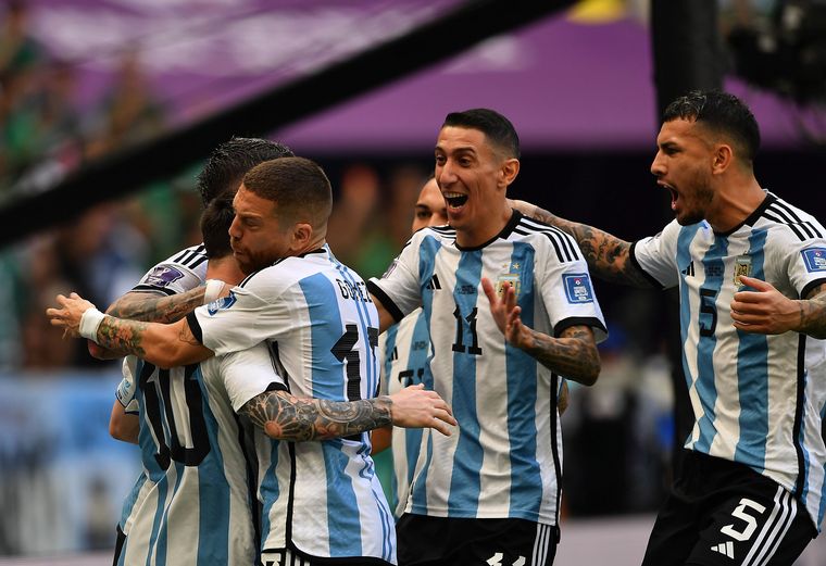 FOTO: Festejo selección Argentina vs Arabia Saudita