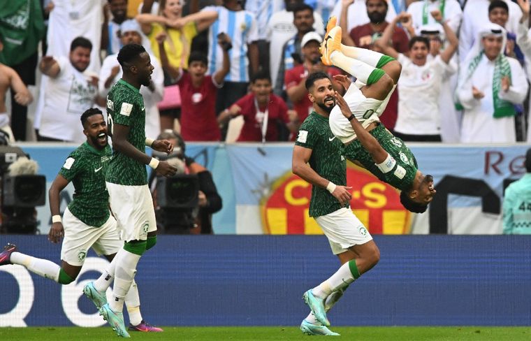 Festejo del 2do gol de Arabia Saudita
