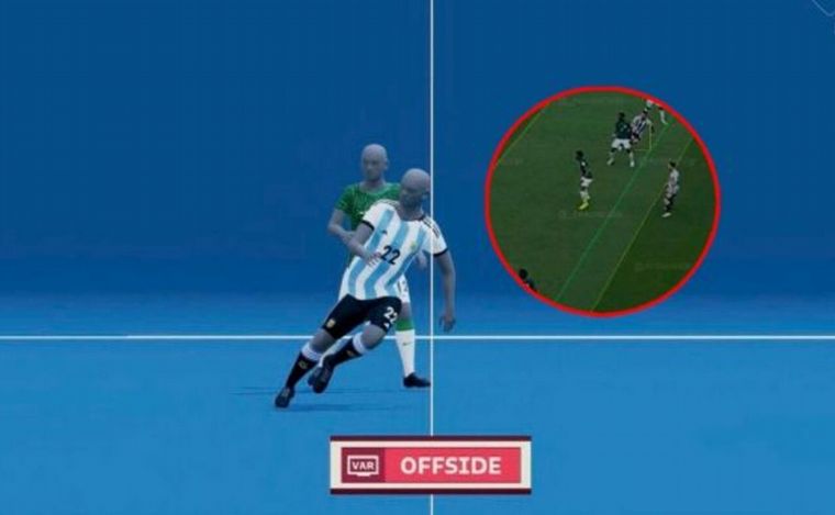 FOTO: El offside automático que anuló el gol de Lautaro Martínez