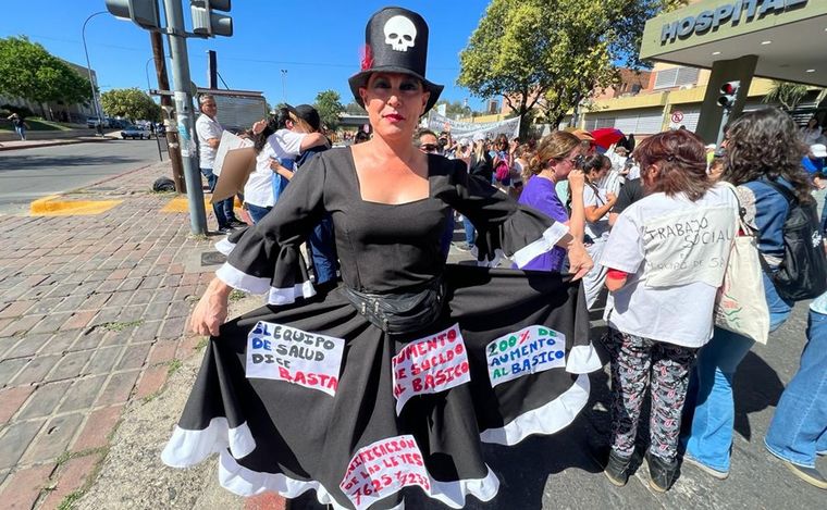 Protesta de trabajadores de la Salud en Córdoba.