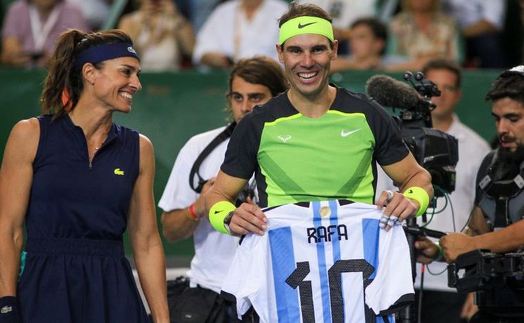 Rafael Nadal jugó junto a Gabriela Sabatini.
