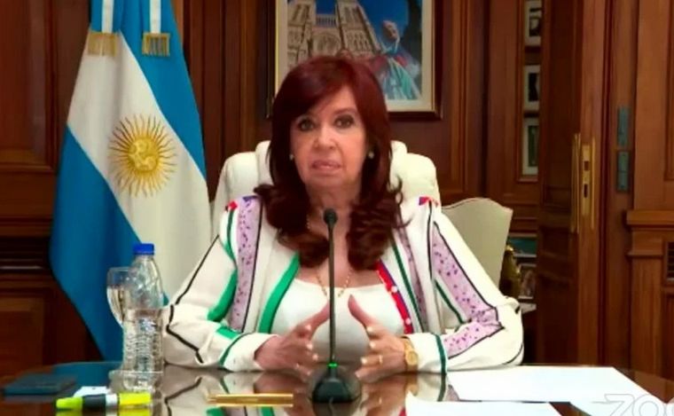 FOTO: Cristina Kirchner habló vía Zoom.