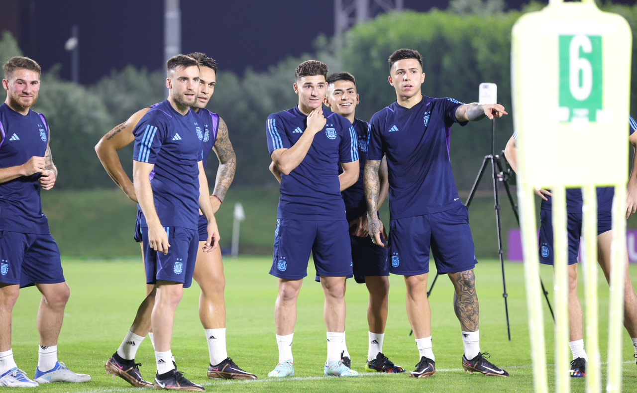 Último entrenamiento de Argentina antes del partido. (Foto: Prensa AFA)