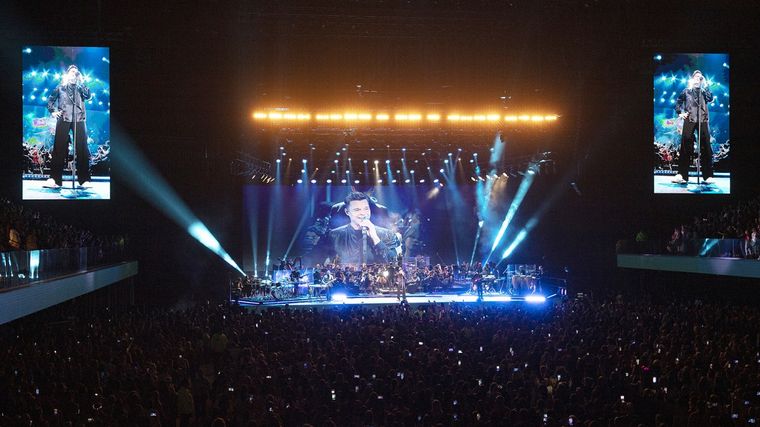 Ricky Martin homenajeó a la selección argentina en el Movistar Arena (Foto: Telam)