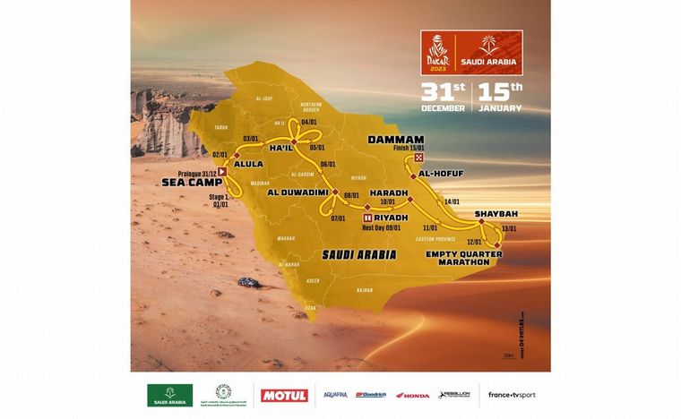 Así, será el recorrido del Dakar 2023