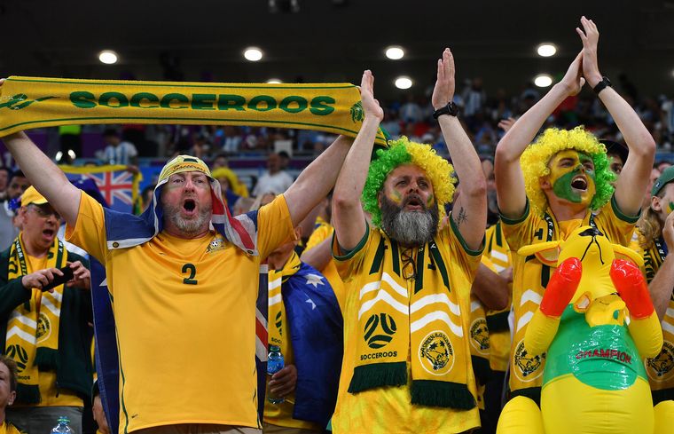 Los hinchas disfrutaron el partido entre Argentina y Australia