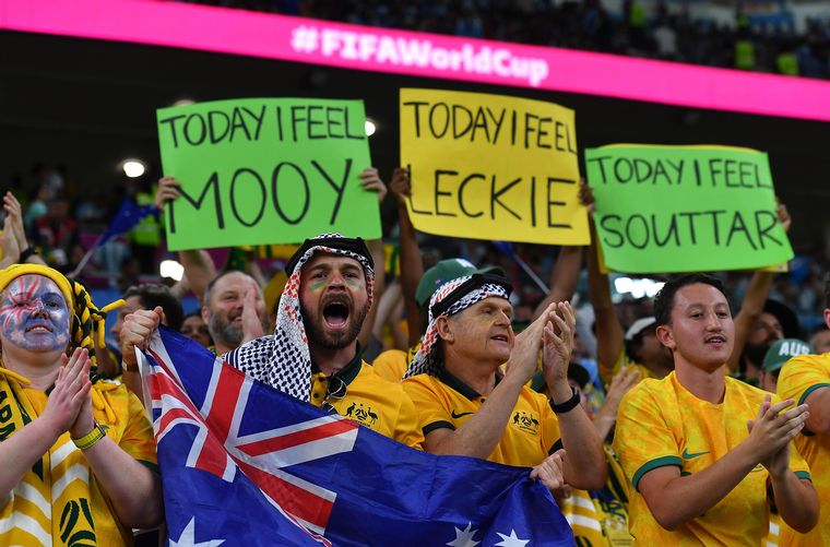 Los hinchas disfrutaron el partido entre Argentina y Australia