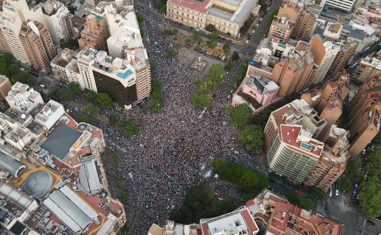 FOTO: Los festejos en Córdoba, desde el aire.