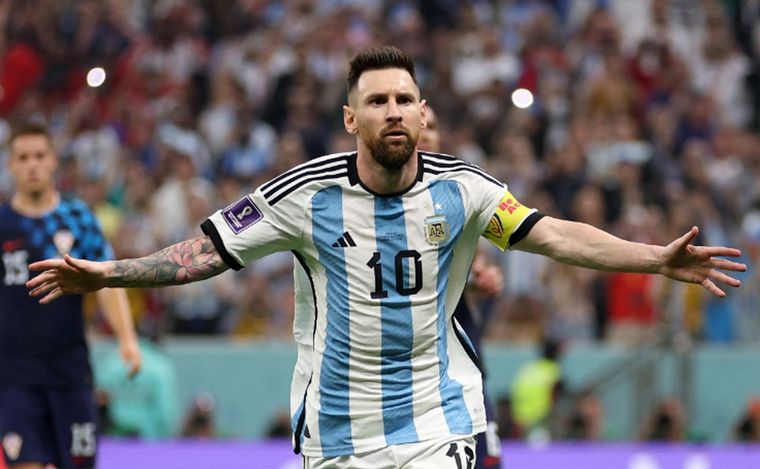 FOTO: Messi festeja un gol eterno. Ya es el máximo goleador de Argentina en Mundiales.