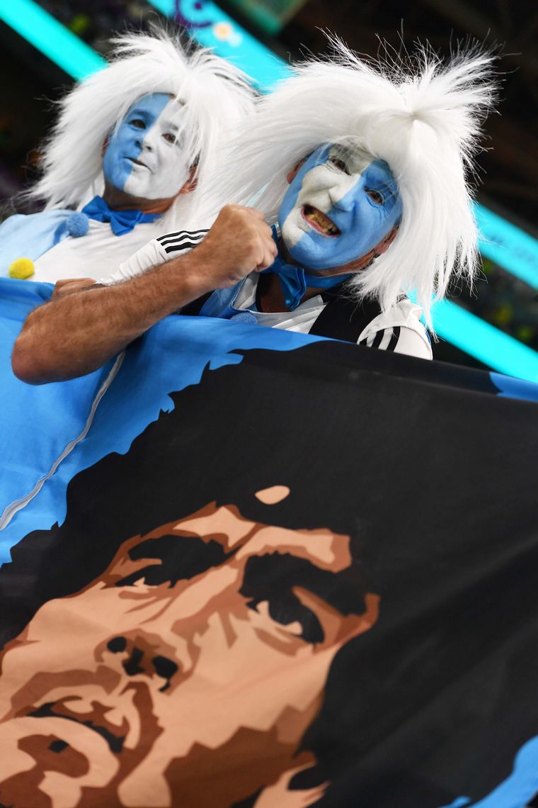 Hinchas argentinos en el encuentro frente a Croacia