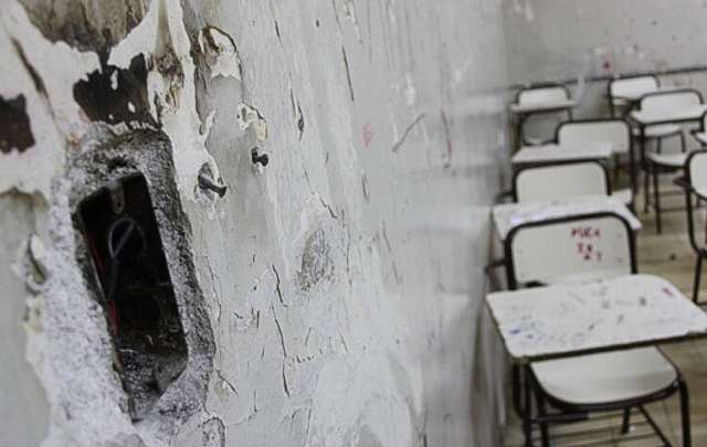 Así está el edificio de la escuela secundaria Alejandro Carbó. 