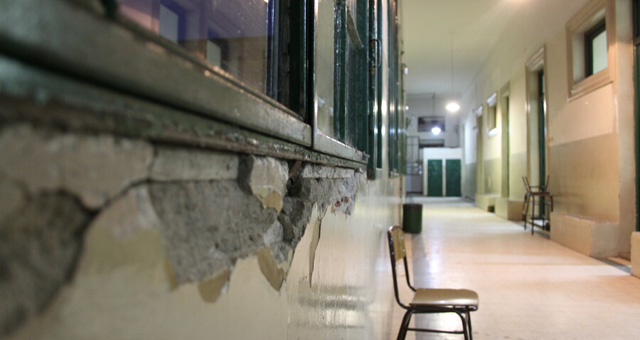 Así está el edificio de la escuela secundaria Alejandro Carbó. 