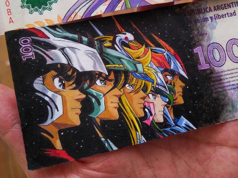 Sergio Díaz, el artista salteño que pinta billetes de pesos argentinos.