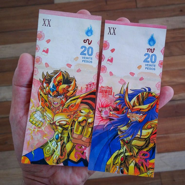 Sergio Díaz, el artista salteño que pinta billetes de pesos argentinos.