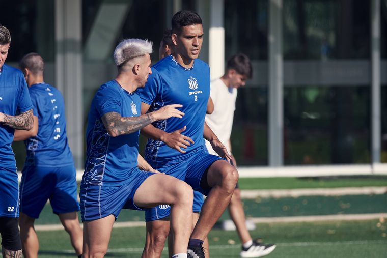 Juan Gabriel Rodríguez durante su primer entrenamiento en