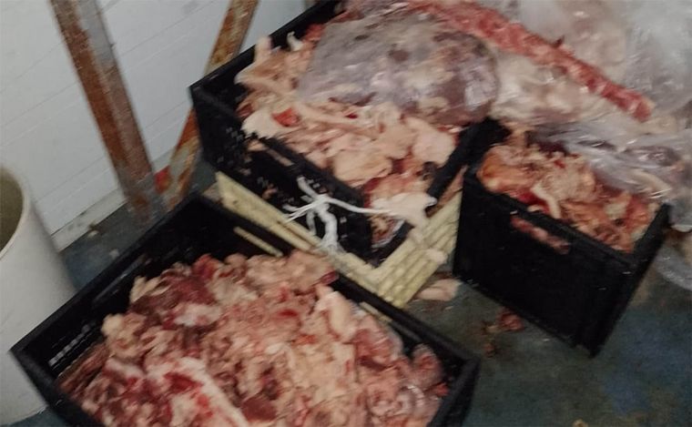FOTO: Secuestraron más de 100 kilogramos de alimentos para la venta en mal estado.